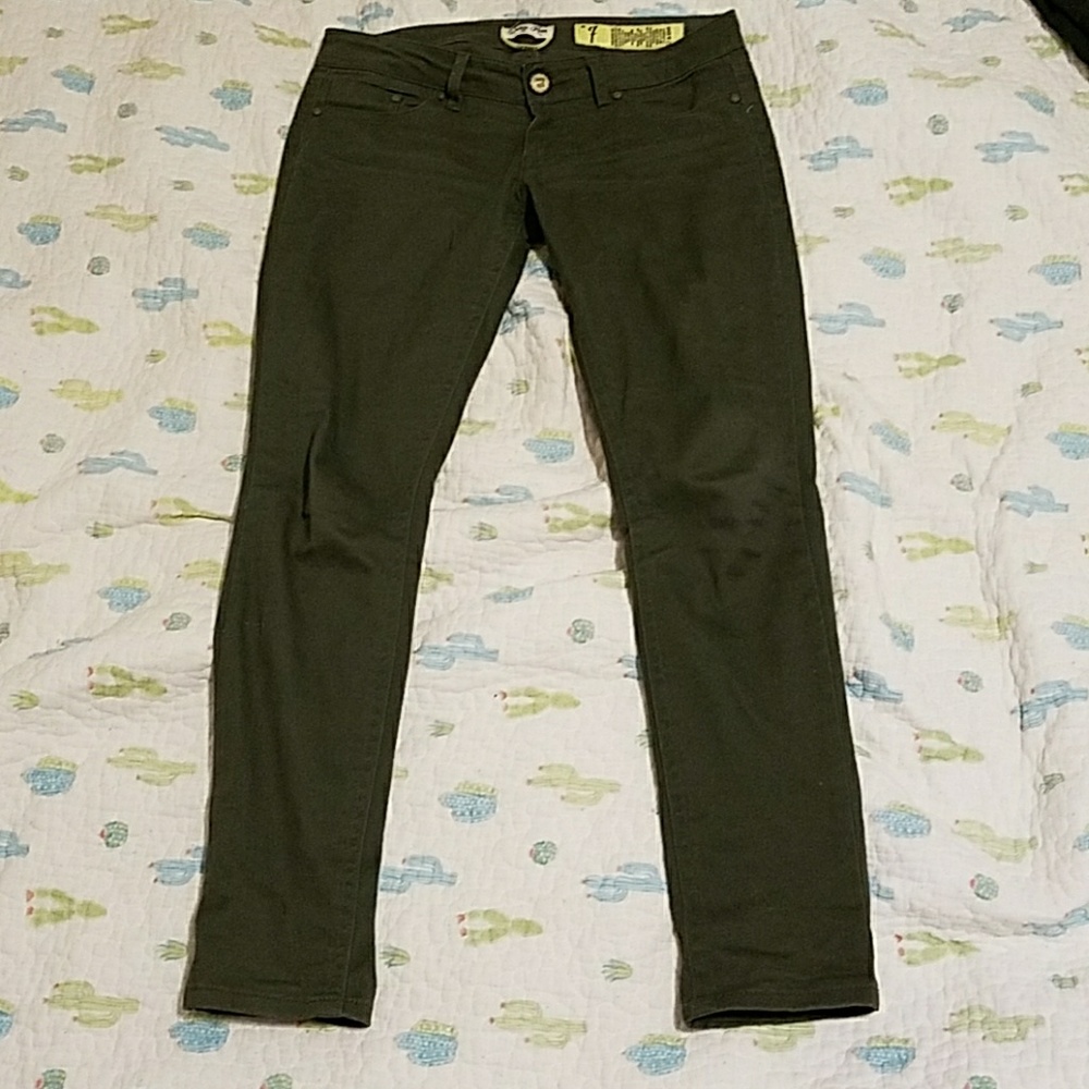 Indigo rein army green skinny jeans size 7